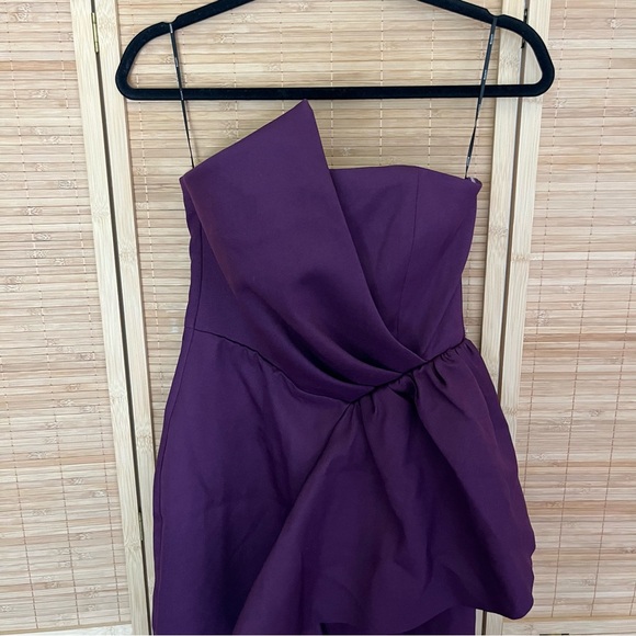 ELLIATT Reception Cascade Ruffle Strapless Cocktail Dress Wedding Guest Small - Picture 6 of 9